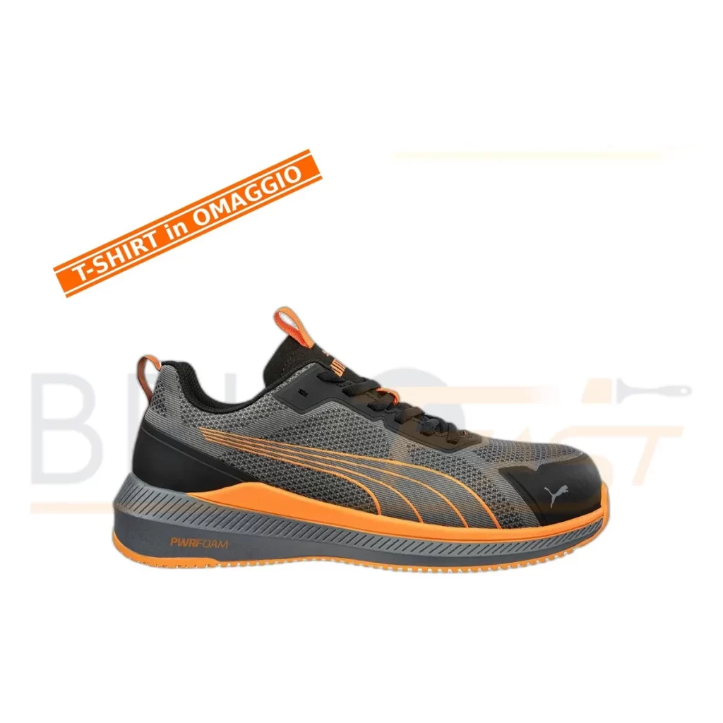 Scarpe antinfortunistiche Puma Safety Slide Low S1PS ESD grigio arancione