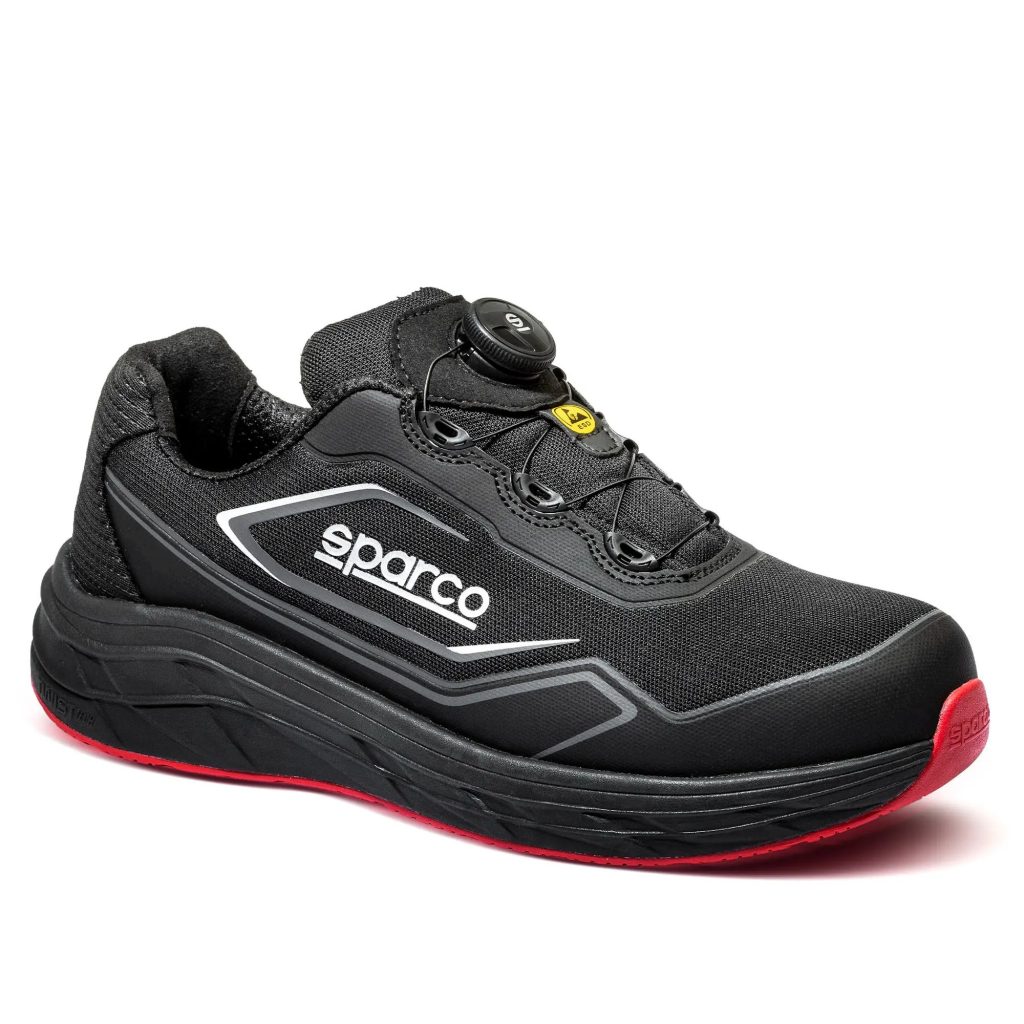 Sparco TEAMWORK+ ROTOR Nero/Rosso – vista tre quarti